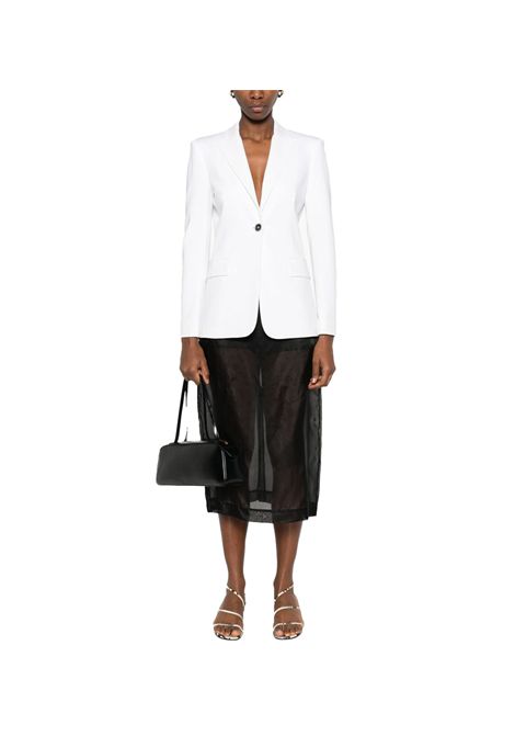 Blazer Pinko donna Signum 104903 A1L3 Bianco giacca monopetto collo rever scuba viscosa bottone PINKO | Giacche | 104903 A1L3Z05
